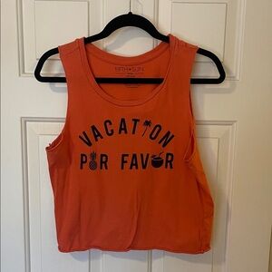 Fifth Sun Women's Vibrant Orange Vacation Tank Top S:L